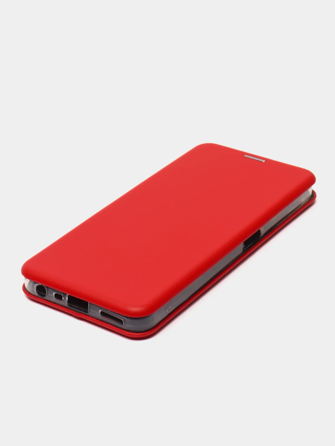 Красный чехол-книжка с визитницей для Realme C35, с отделом для карточки