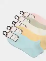 Бирюзовый носки женские, короткие, однотонные, повседневные, удобные, мягкие, комплект из 5 пар