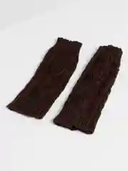 Шоколадный перчатки без пальцев, тёплые, вязяные, шерстяные