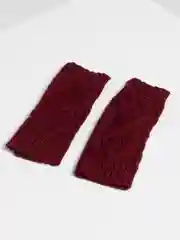 Багровый перчатки без пальцев, тёплые, вязяные, шерстяные