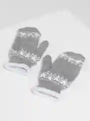 Варежки двойные, жаккардовые, с флисовым подкладом, зимние