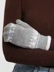 Варежки двойные, жаккардовые, с флисовым подкладом, зимние