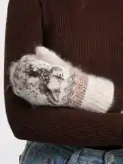 Багровый варежки женские тёплые зимние