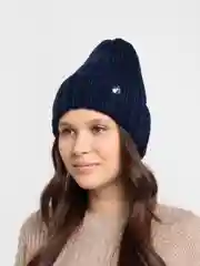 Синий шапка для девочек  МУЗА на флисовом подкладе
