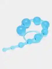 Синий анальные бусы , пробка 30 см , игрушка для взрослых