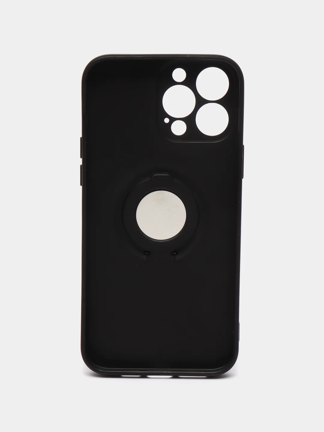 Черный чехол iPhone 13 mini, 13, 13 Pro, 13 Pro Max, силиконовый, магнитный, с кольцом