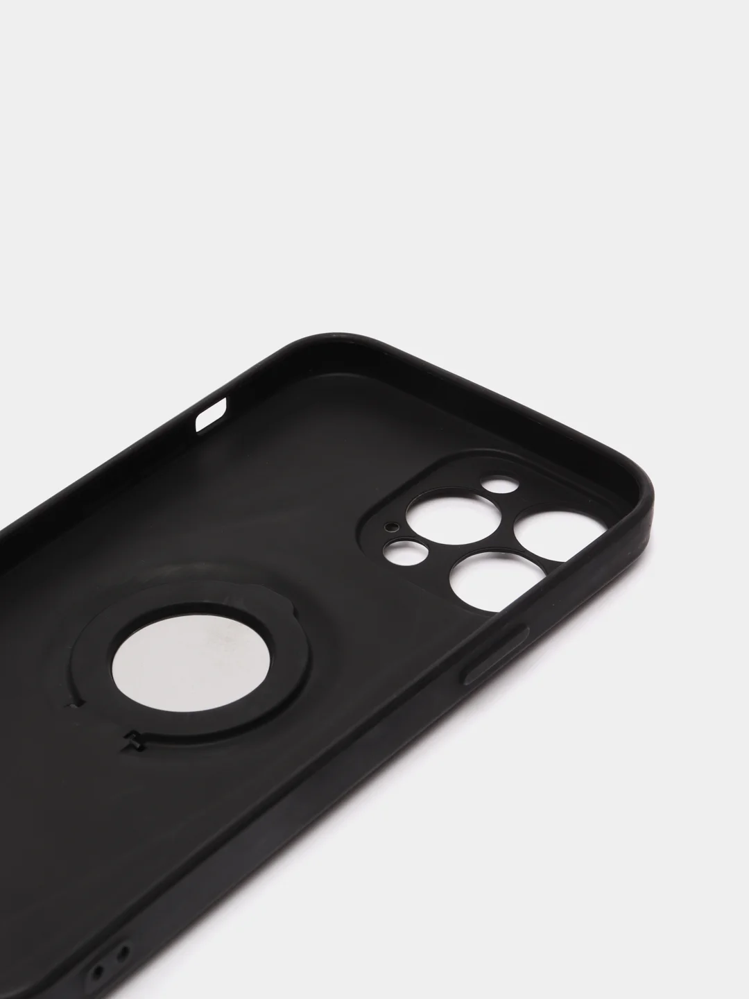 Черный чехол iPhone 13 mini, 13, 13 Pro, 13 Pro Max, силиконовый, магнитный, с кольцом
