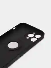 Черный чехол iPhone 13 mini, 13, 13 Pro, 13 Pro Max, силиконовый, магнитный, с кольцом