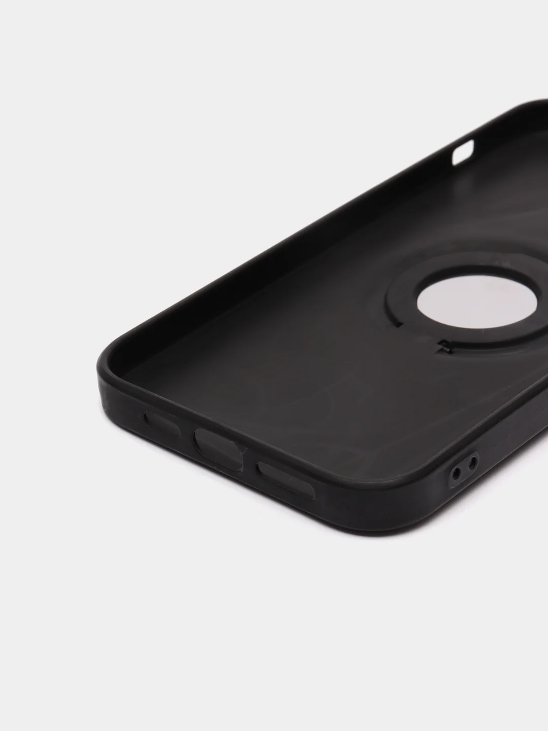 Черный чехол iPhone 13 mini, 13, 13 Pro, 13 Pro Max, силиконовый, магнитный, с кольцом
