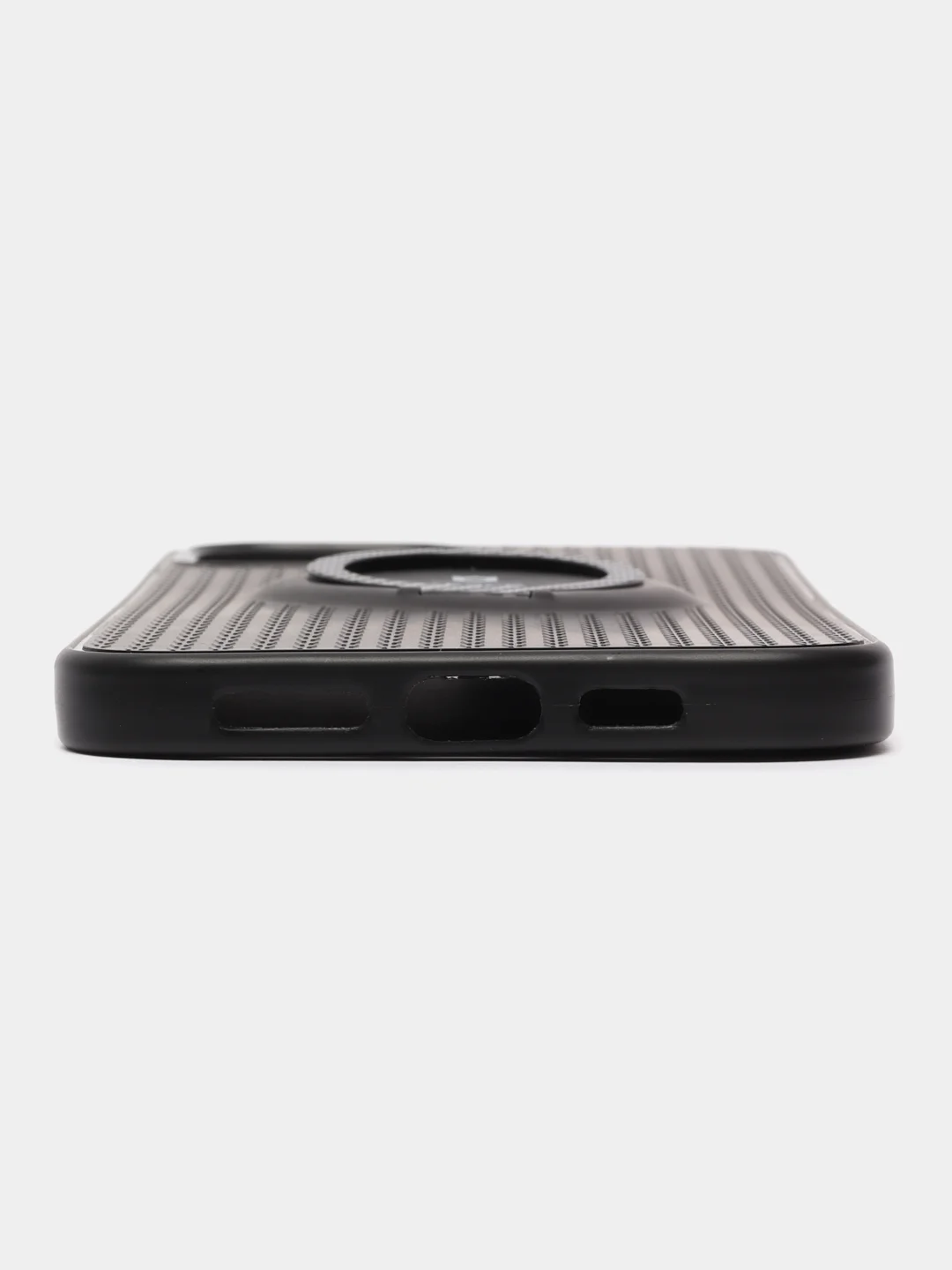 Черный чехол iPhone 12 / 12 Pro, 12 Pro Max силиконовый, магнитный, с кольцом