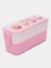Розовый контейнер для еды, ланч-бокс (0,5 + 0,5 л) IDEA