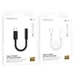 Белый переходник USB-C на 3.5 мм, поддержка проводного управления и микрофона