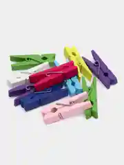 Алый деревянные декоративные прищепки цветные 10 шт, шпагат джут/упаковка подарков/праздник
