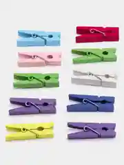 Алый деревянные декоративные прищепки цветные 10 шт, шпагат джут/упаковка подарков/праздник