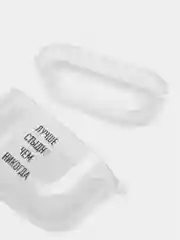 Оливковый чехол для наушников Apple AirPods 3 силиконовый прозрачный принт Nike / Найк