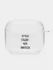Оливковый чехол для наушников Apple AirPods 3 силиконовый прозрачный принт Nike / Найк