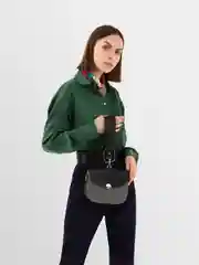 Сумка женская, ремень через плечо, цвет черный