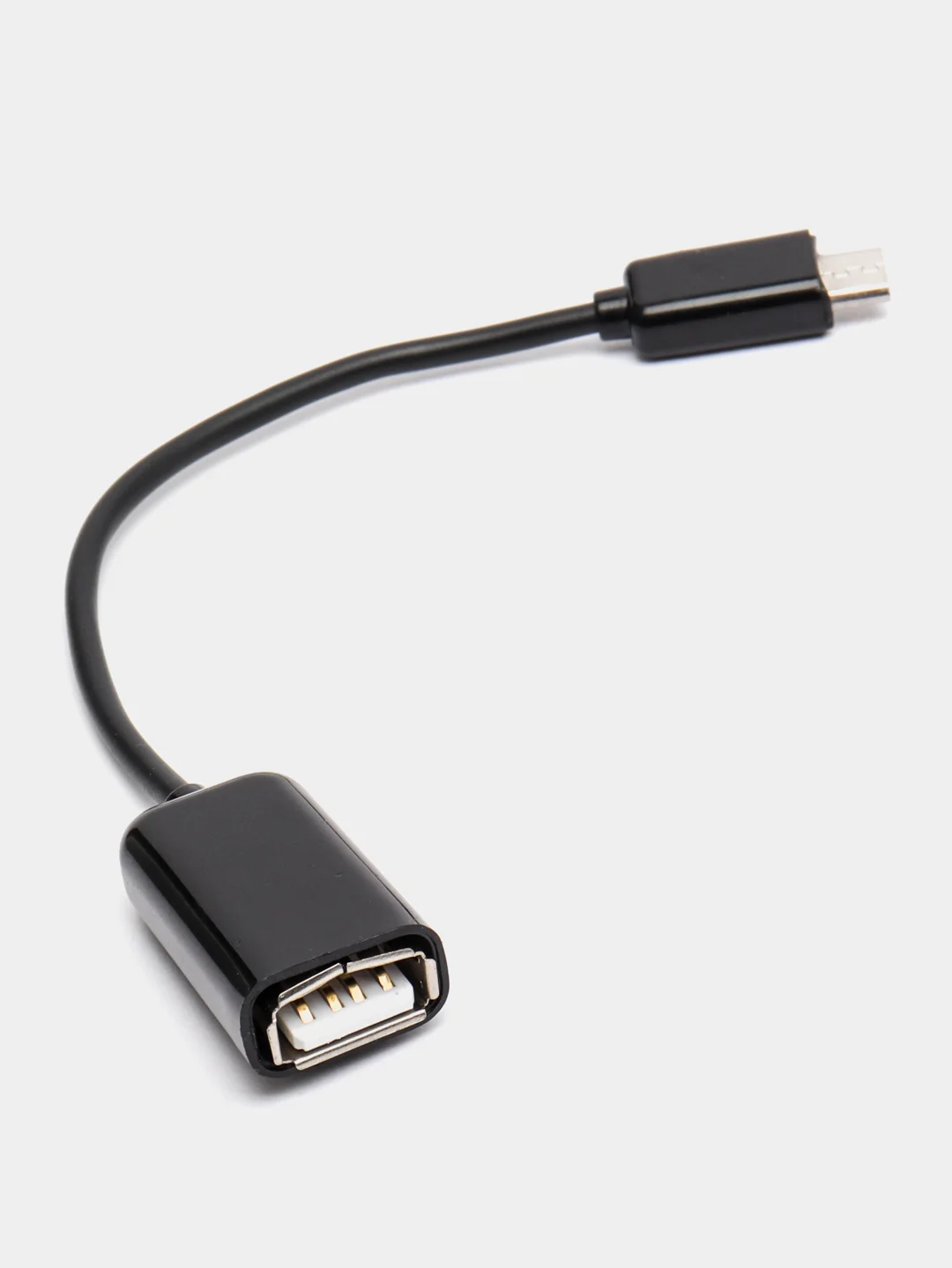 Черный otg-переходник micro USB на USB, с проводом