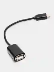 Черный otg-переходник micro USB на USB, с проводом