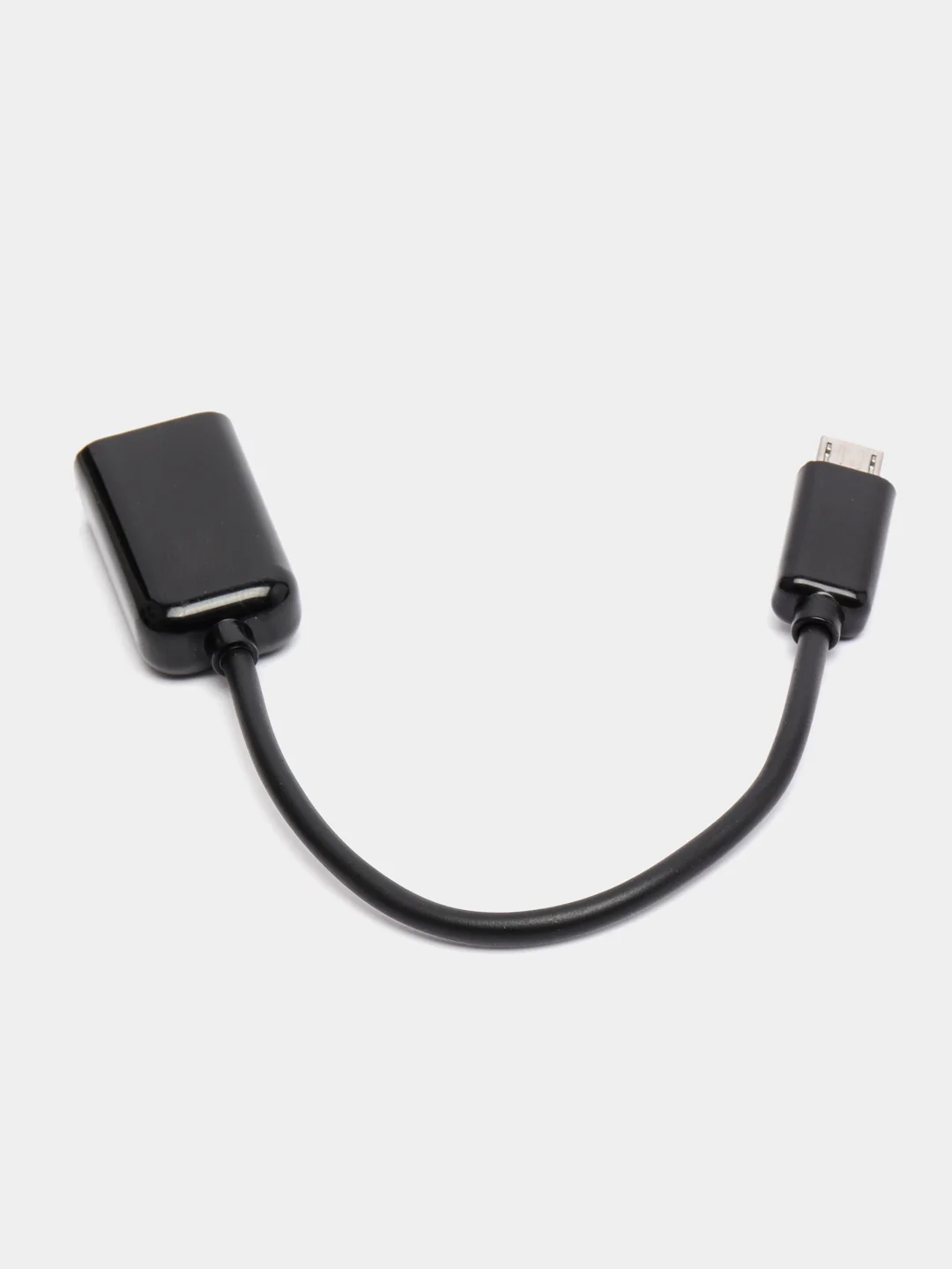Черный otg-переходник micro USB на USB, с проводом