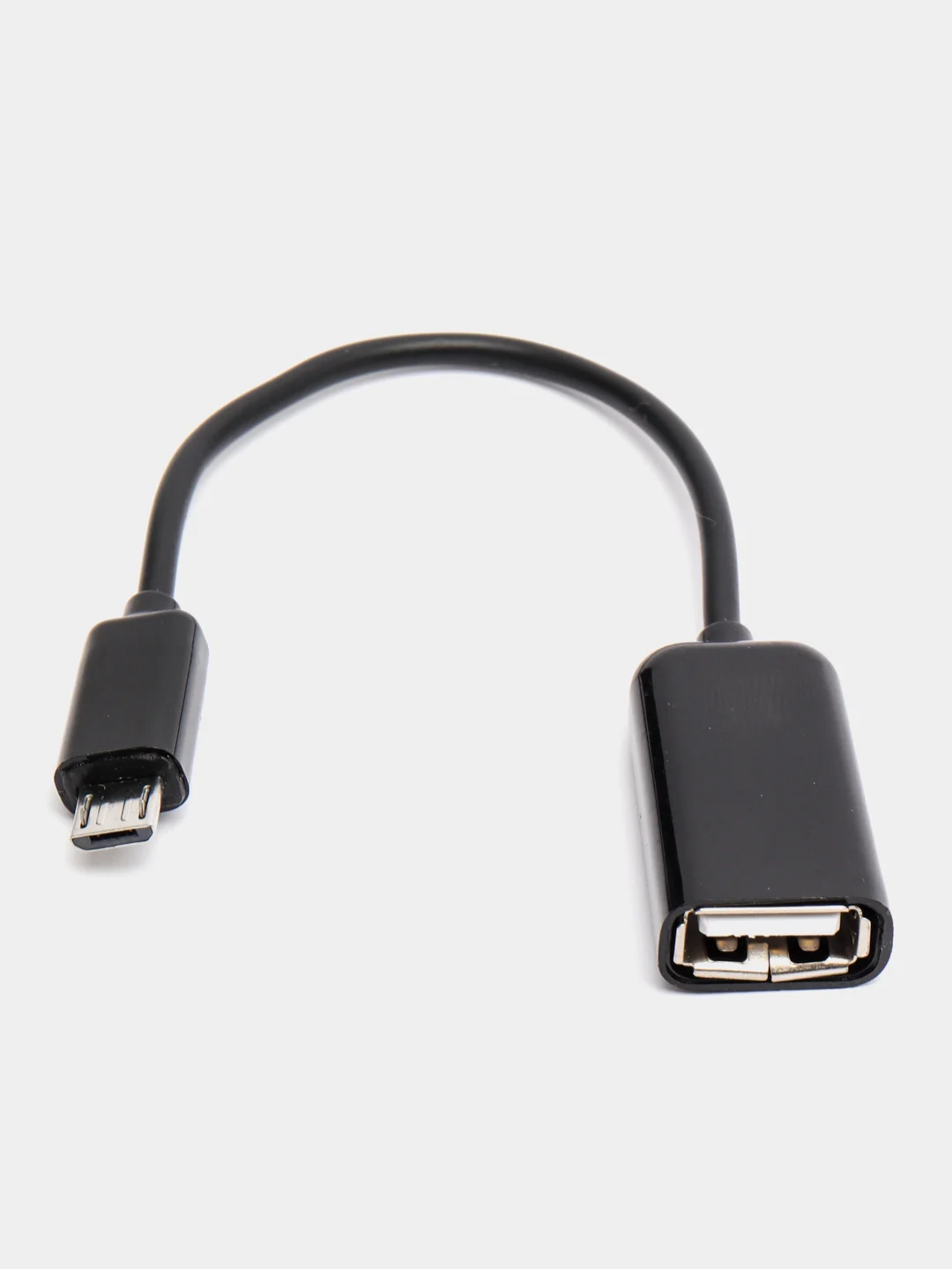 Черный otg-переходник micro USB на USB, с проводом