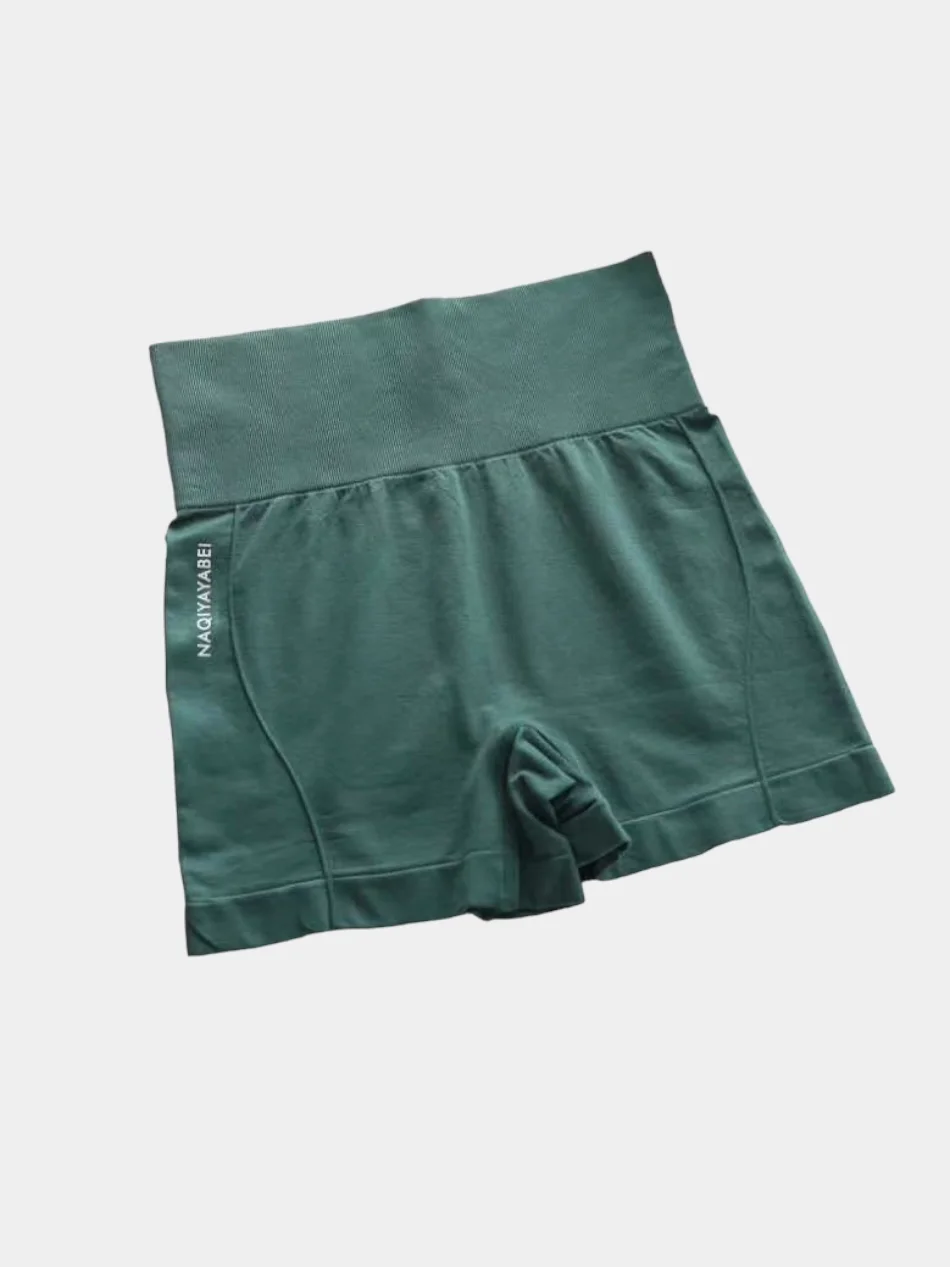 Зеленый шорты женские, спортивные, короткие