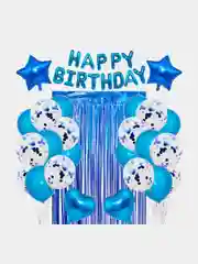 Синий набор Воздушных шаров для фотозоны, украшения праздника "Happy birthday"