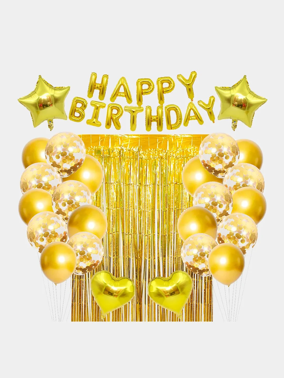 Набор Воздушных шаров для фотозоны, украшения праздника "Happy birthday"