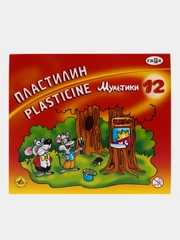 Пластилин классический ГАММА "Мультики" 12 цветов 240 г со стеком 280018/281018
