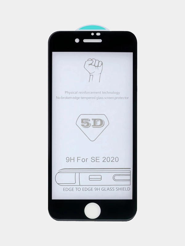 Защитное стекло 9D для iPhone SE 2020, полное покрытие