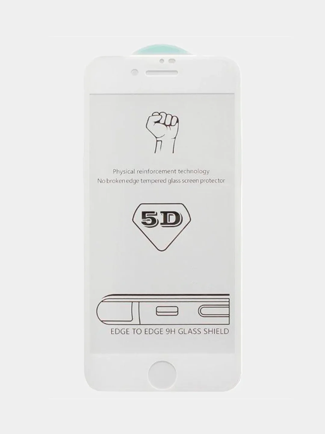 Белый защитное стекло 9D для iPhone SE 2020, полное покрытие