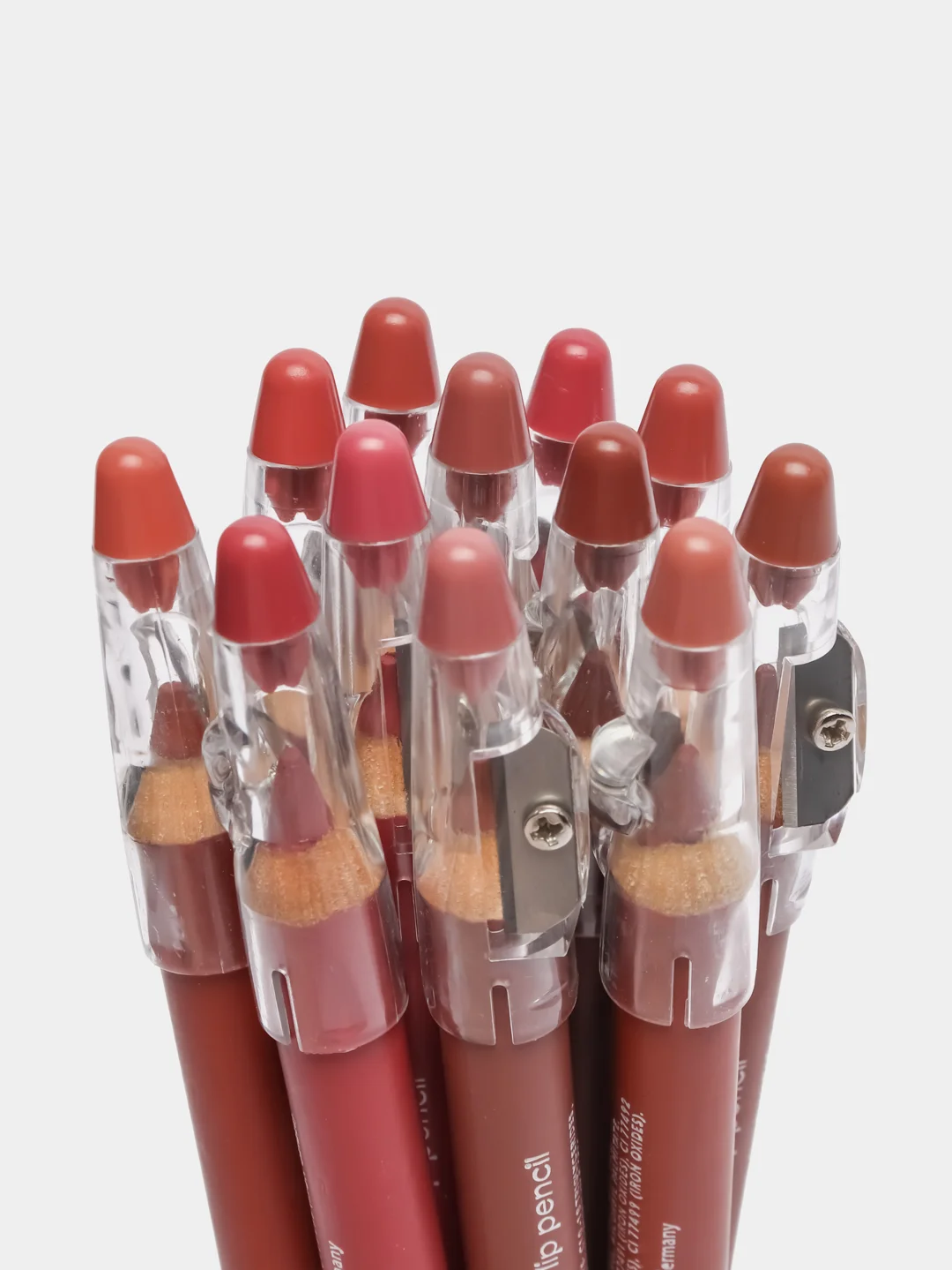 Карандаш-помада для губ Violet Waterproof Lipstick, с точилкой, набор, 12 цветов