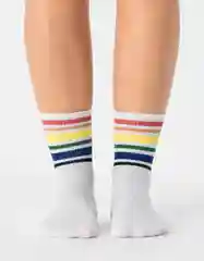 Прозрачный носки женские с принтом "Rainbow" длинные, высокие