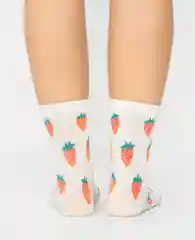 Красный носки женские с принтом "Fruits", длинные, высокие