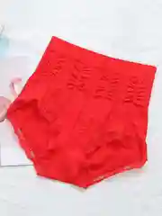 Красный женские трусы с высокой талией, утягивающие живот