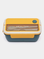 Ланчбокс "HEALTHY" с приборами 4 видов, контейнер для еды и пищи, емкость для блюд