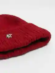 Красный женская вязаная шапка с флисовым подкладом Сирена
