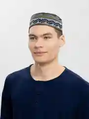 Синий меланж тюбетейка мужская