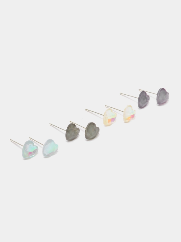Серебряные серьги, гвоздики женские, набор сережек, 6 штук