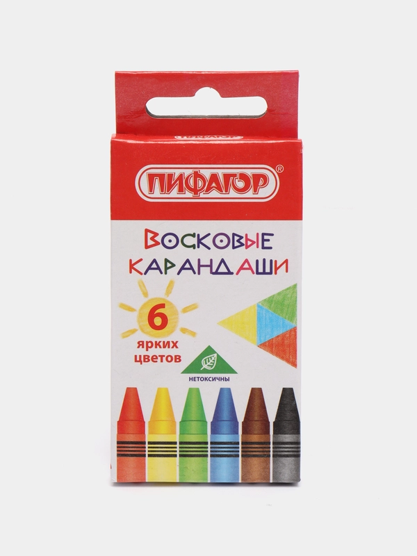 Восковые карандаши-мелки, набор 6 цветов