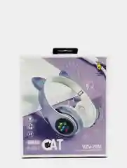 Пастельно-коралловый наушники беспроводные, детские, VZV-28M Cat Ear, с кошачьими ушками, светящиеся