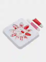 Красный набор накладных ногтей для дизайна