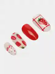 Красный набор накладных ногтей для дизайна