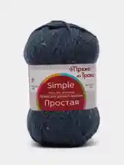 Синий пряжа Троицкая Простая, 50% овечья шерсть, 50% акрил