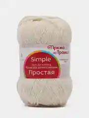 Белый пряжа Троицкая Простая, 50% овечья шерсть, 50% акрил
