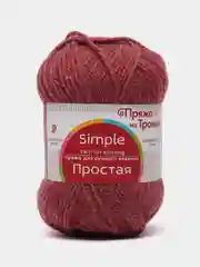 Красный пряжа Троицкая Простая, 50% овечья шерсть, 50% акрил