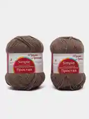 Бежевый пряжа Троицкая Простая, 50% овечья шерсть, 50% акрил