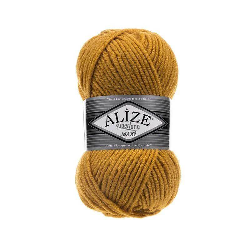 Горчичный пряжа Alize Superlana Maxi
