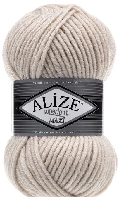 Кремовый пряжа Alize Superlana Maxi