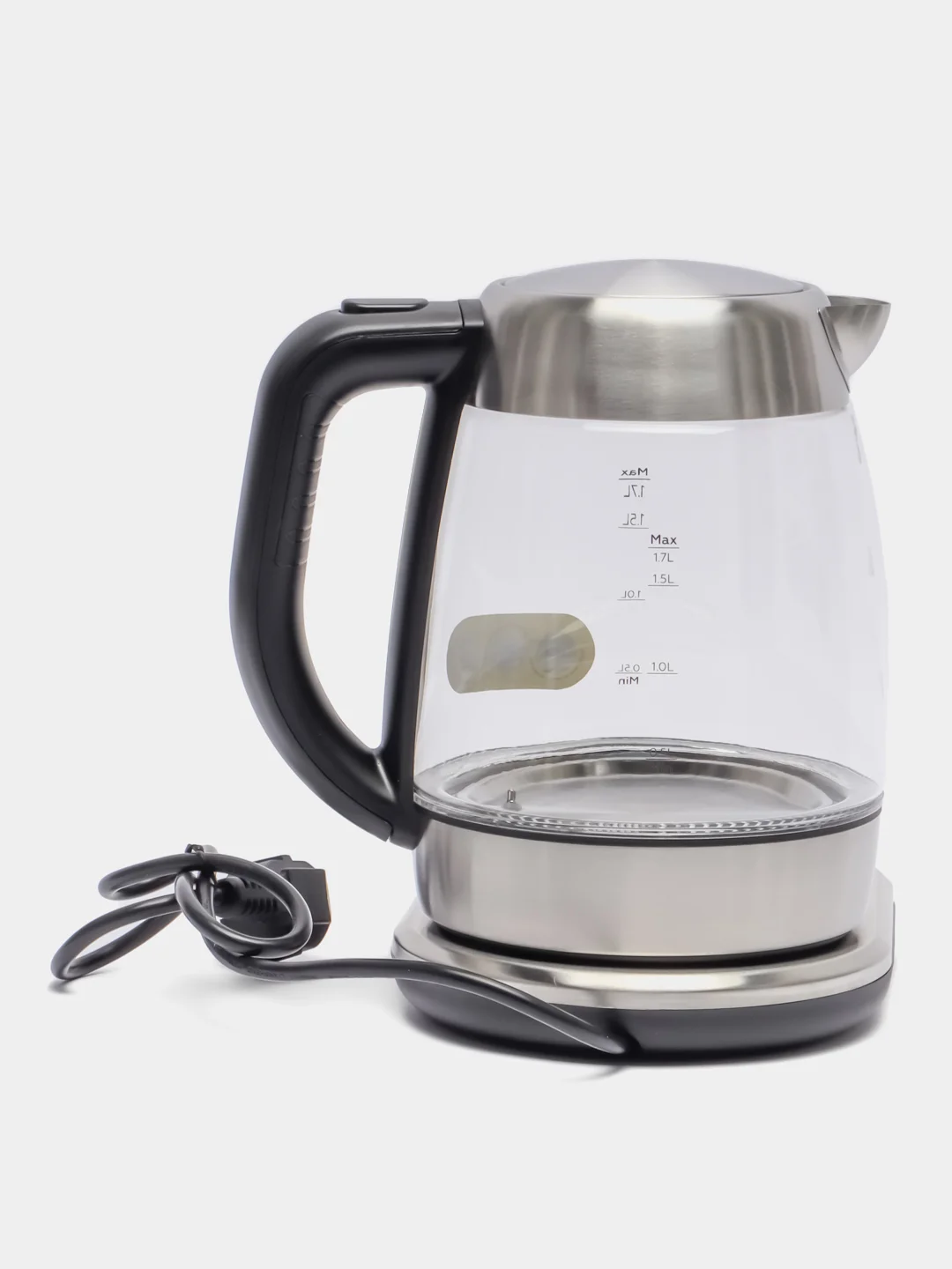 Черный электрочайник с подсветкой BQ KT2047G, 2200 Вт